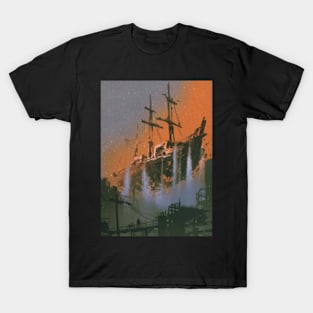 The wrecked pirate ship T-Shirt